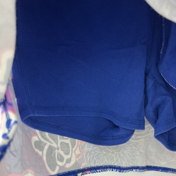 T by Talbots Small Skort Womens Purple Blue Zip Pockets Cotton Spandex Floral - Picture 3 of 6